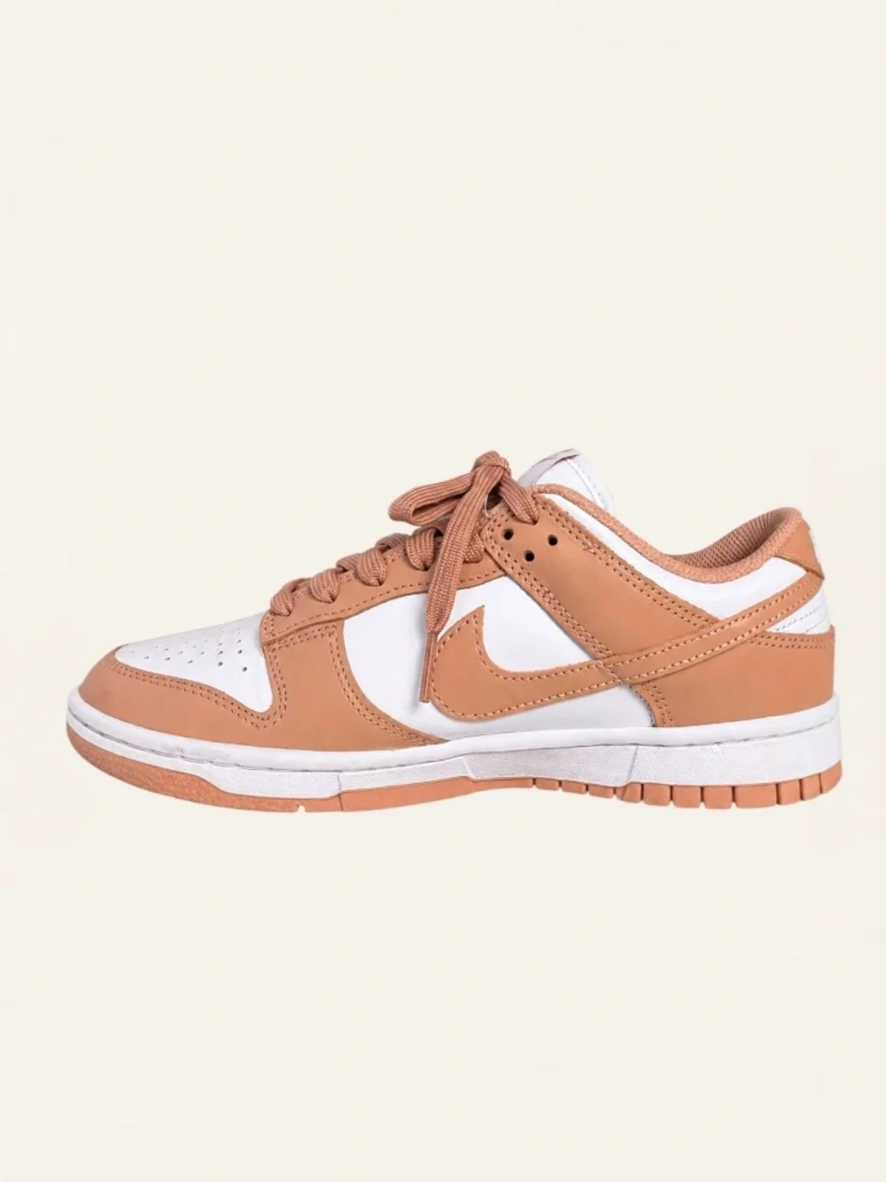 Nike Dunk Low Sneakers Leather White Rose Whisper Blush Pink Women’s Size 7.5